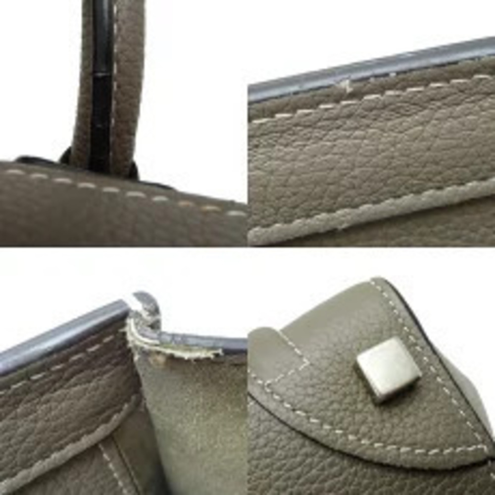 Celine Luggage Shopper Handbag Leather Greige Gray - Picture 8 of 9